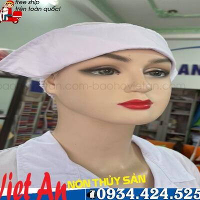 Nón Bánh Tiêu Có Vành Silk Trắng