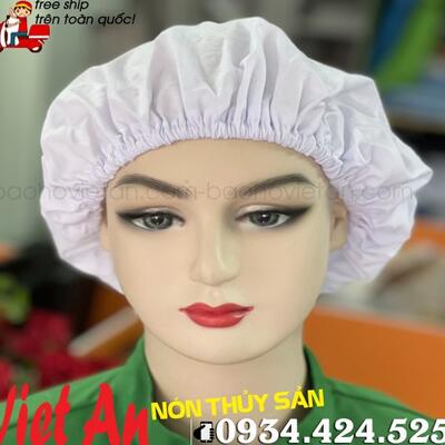 Nón Bánh Tiêu Vải Silk Màu Trắng