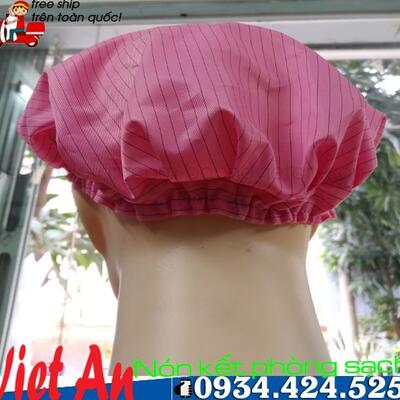 Nón Kết Phòng Sạch Hồng Đậm