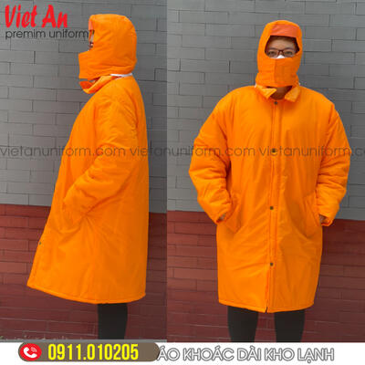 Áo Khoác Dài Măng Tô Kho Lạnh Màu Cam Âm 35 Độ