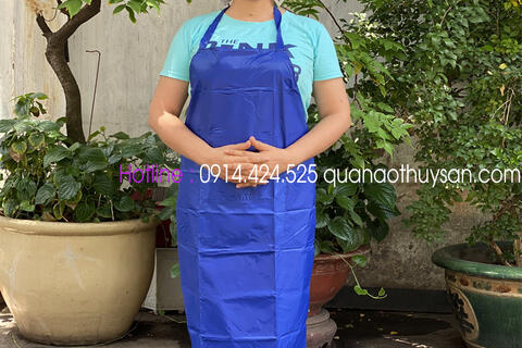 Tạp Dề Thủy Sản Chống Thấm Nước Màu Xanh Bích