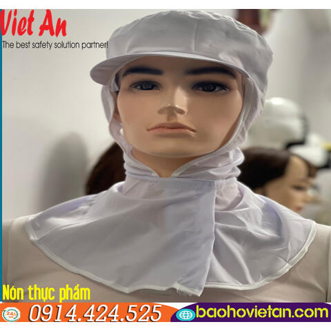 Nón Trùm Tóc Công Nhân Thủy Sản - Thực Phẩm Có Lưỡi Trai Cứng Màu Trắng