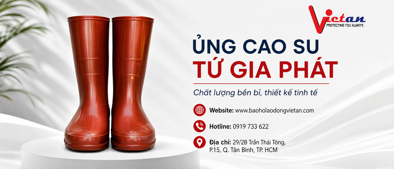 Ủng Tứ Gia Phát phù hợp sử dụng trong môi trường thủy sản, thực phẩm, công nghiệp, kho lạnh và khu vực ẩm ướt.