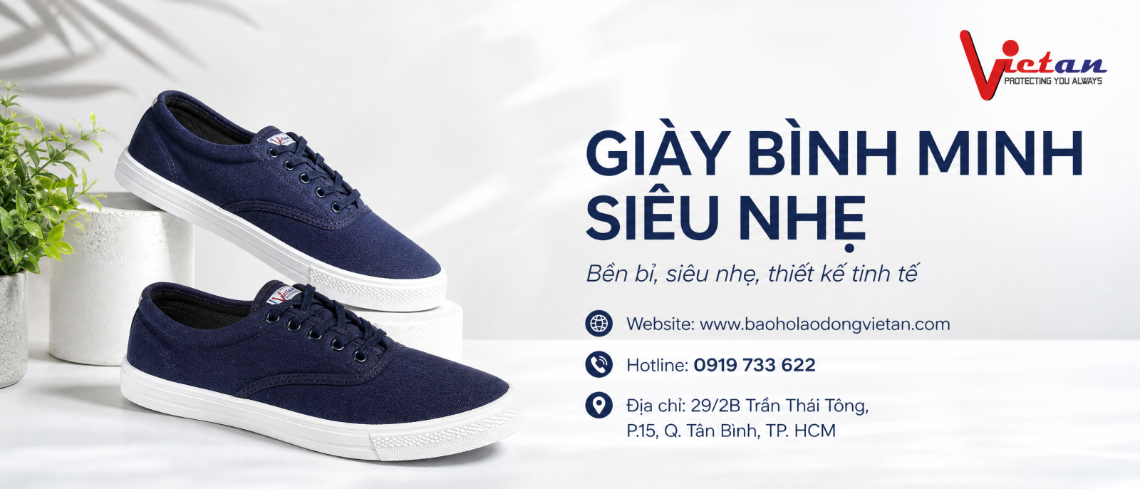 Giày bảo hộ lao động Bình Minh bền bỉ, đế chống trượt, mũi bảo vệ an toàn cho công nhân xây dựng, cơ khí và nhà máy.